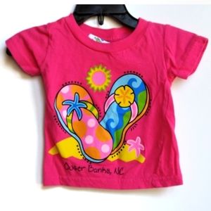 Beach T-Shirt Size 6 Months Outer Banks NC Flip Flops Graphic